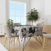Hawaiian And Japanese Culture Tablecloth Irezumi Dragon With Polynesian Pattern Black LT05 - Polynesian Pride