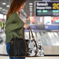 Hawaiian And Japanese Culture Travel Bag Irezumi Dragon With Polynesian Pattern Black - Polynesian Pride