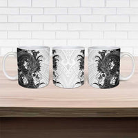 Hawaiian And Japanese Culture Ceramic Mug Irezumi Dragon With Polynesian Pattern White LT05 - Polynesian Pride