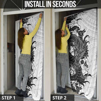 Hawaiian And Japanese Culture Door Cover Irezumi Dragon With Polynesian Pattern White LT05 - Polynesian Pride