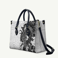Hawaiian And Japanese Culture Leather Bag Irezumi Dragon With Polynesian Pattern White - Polynesian Pride