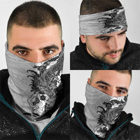 Hawaiian And Japanese Culture Neck Gaiter Irezumi Dragon With Polynesian Pattern White LT05 - Polynesian Pride