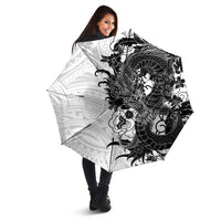 Hawaiian And Japanese Culture Umbrella Irezumi Dragon With Polynesian Pattern White LT05 - Polynesian Pride