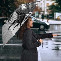 Hawaiian And Japanese Culture Umbrella Irezumi Dragon With Polynesian Pattern White LT05 - Polynesian Pride