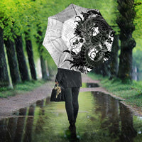 Hawaiian And Japanese Culture Umbrella Irezumi Dragon With Polynesian Pattern White LT05 - Polynesian Pride