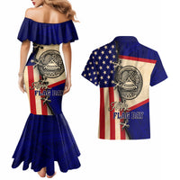 American Samoa Flag Day Couples Matching Mermaid Dress and Hawaiian Shirt Polynesian Tribal Pattern LT05 - Polynesian Pride