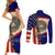 American Samoa Flag Day Couples Matching Short Sleeve Bodycon Dress and Long Sleeve Button Shirt Polynesian Tribal Pattern LT05 - Polynesian Pride