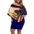 American Samoa Flag Day Family Matching Off Shoulder Short Dress and Hawaiian Shirt Polynesian Tribal Pattern LT05 Mom's Dress Blue - Polynesian Pride