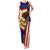 American Samoa Flag Day Family Matching Tank Maxi Dress and Hawaiian Shirt Polynesian Tribal Pattern LT05 Mom's Dress Blue - Polynesian Pride