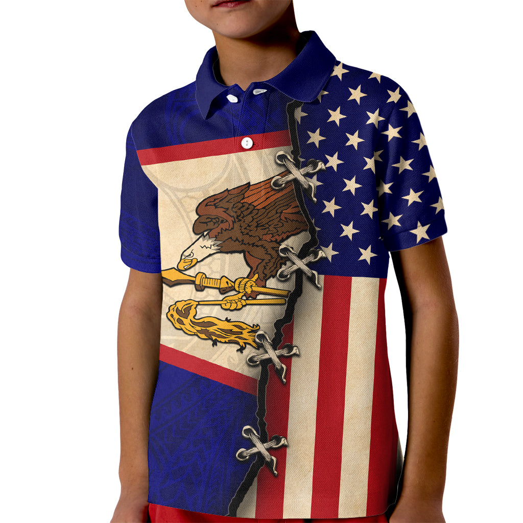 American Samoa Flag Day Kid Polo Shirt Polynesian Tribal Pattern LT05 Kid Blue - Polynesian Pride