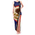 American Samoa Flag Day Tank Maxi Dress Polynesian Tribal Pattern LT05 Women Blue - Polynesian Pride