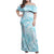 Polynesia Dolphins Under The Sea Family Matching Off Shoulder Maxi Dress and Hawaiian Shirt Simple Style LT05 Mom's Dress Baby Blue - Polynesian Pride