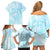 Polynesia Dolphins Under The Sea Family Matching Off Shoulder Short Dress and Hawaiian Shirt Simple Style LT05 - Polynesian Pride