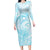 Polynesia Dolphins Under The Sea Long Sleeve Bodycon Dress Simple Style LT05 Long Dress Baby Blue - Polynesian Pride