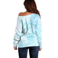 Polynesia Dolphins Under The Sea Off Shoulder Sweater Simple Style LT05 - Polynesian Pride