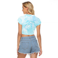 Polynesia Dolphins Under The Sea Raglan Cropped T Shirt Simple Style LT05 - Polynesian Pride