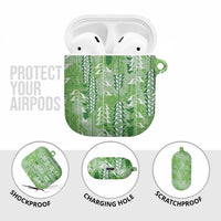 Green Hawaii Tapa Pattern AirPods Case With Heliconia Vintage Style LT05 - Polynesian Pride
