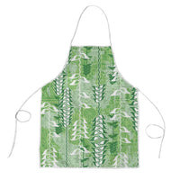 Green Hawaii Tapa Pattern Apron With Heliconia Vintage Style LT05 Green - Polynesian Pride