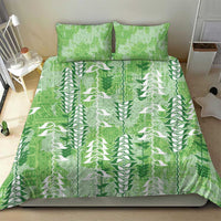 Green Hawaii Tapa Pattern Bedding Set With Heliconia Vintage Style LT05 - Polynesian Pride