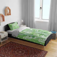 Green Hawaii Tapa Pattern Bedding Set With Heliconia Vintage Style LT05 - Polynesian Pride