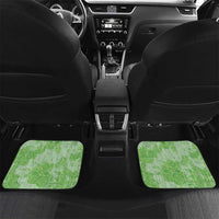 Green Hawaii Tapa Pattern Car Mats With Heliconia Vintage Style LT05 Set 2pcs - Back Green - Polynesian Pride