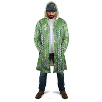 Green Hawaii Tapa Pattern Cloak With Heliconia Vintage Style LT05 - Polynesian Pride