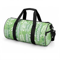 Green Hawaii Tapa Pattern Duffle Bag With Heliconia Vintage Style LT05 - Polynesian Pride