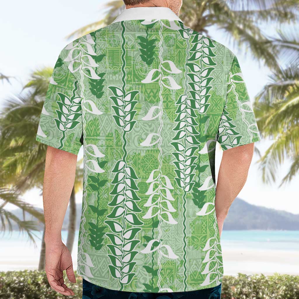 Green Hawaii Tapa Pattern Hawaiian Shirt With Heliconia Vintage Style LT05 - Polynesian Pride