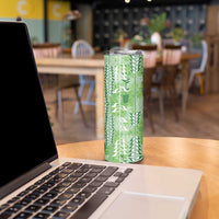 Green Hawaii Tapa Pattern Skinny Tumbler With Heliconia Vintage Style LT05 - Polynesian Pride