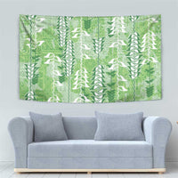 Green Hawaii Tapa Pattern Tapestry With Heliconia Vintage Style LT05 - Polynesian Pride