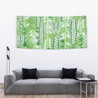 Green Hawaii Tapa Pattern Tapestry With Heliconia Vintage Style LT05 - Polynesian Pride