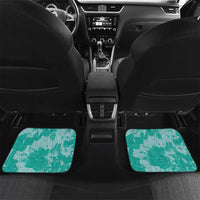 Teal Hawaii Tapa Pattern Car Mats With Heliconia Vintage Style LT05 Set 2pcs - Back Teal - Polynesian Pride