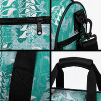 Teal Hawaii Tapa Pattern Duffle Bag With Heliconia Vintage Style LT05 - Polynesian Pride