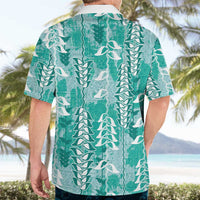 Teal Hawaii Tapa Pattern Hawaiian Shirt With Heliconia Vintage Style LT05 - Polynesian Pride