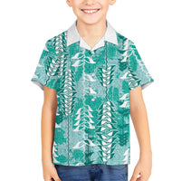 Teal Hawaii Tapa Pattern Hawaiian Shirt With Heliconia Vintage Style LT05 - Polynesian Pride