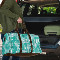 Teal Hawaii Tapa Pattern Travel Bag With Heliconia Vintage Style LT05 - Polynesian Pride