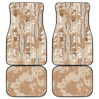 Beige Hawaii Tapa Pattern Car Mats With Heliconia Vintage Style LT05 - Polynesian Pride