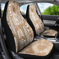 Beige Hawaii Tapa Pattern Car Seat Cover With Heliconia Vintage Style LT05 - Polynesian Pride