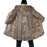 Beige Hawaii Tapa Pattern Cloak With Heliconia Vintage Style LT05 - Polynesian Pride