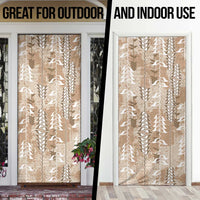 Beige Hawaii Tapa Pattern Door Cover With Heliconia Vintage Style LT05 - Polynesian Pride
