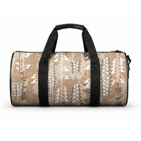 Beige Hawaii Tapa Pattern Duffle Bag With Heliconia Vintage Style LT05 One size Beige - Polynesian Pride