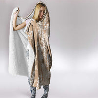 Beige Hawaii Tapa Pattern Hooded Blanket With Heliconia Vintage Style LT05 - Polynesian Pride