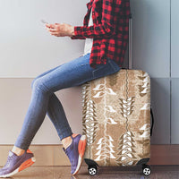 Beige Hawaii Tapa Pattern Luggage Cover With Heliconia Vintage Style LT05 - Polynesian Pride