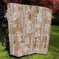 Beige Hawaii Tapa Pattern Quilt With Heliconia Vintage Style LT05 - Polynesian Pride