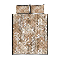 Beige Hawaii Tapa Pattern Quilt Bed Set With Heliconia Vintage Style LT05 - Polynesian Pride