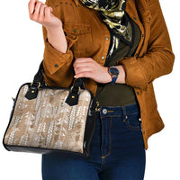 Beige Hawaii Tapa Pattern Shoulder Handbag With Heliconia Vintage Style LT05 - Polynesian Pride