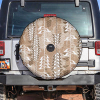 Beige Hawaii Tapa Pattern Spare Tire Cover With Heliconia Vintage Style LT05 Beige - Polynesian Pride