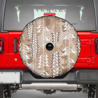 Beige Hawaii Tapa Pattern Spare Tire Cover With Heliconia Vintage Style LT05 - Polynesian Pride