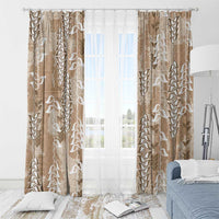 Beige Hawaii Tapa Pattern Window Curtain With Heliconia Vintage Style LT05 - Polynesian Pride