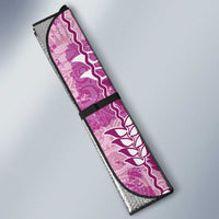 Magenta Hawaii Tapa Pattern Auto Sun Shade With Heliconia Vintage Style